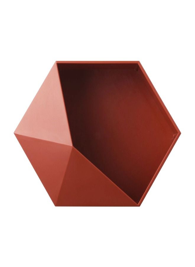 Qiangtie Geometry Shape Wall Shelf Red 25.5x22x8.5centimeter