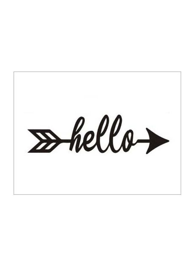"ملصق جداري من Qiangtie بتصميم حروف كلمة "Hello" ورسمة رأس سهم" أسود 27x7.5سم