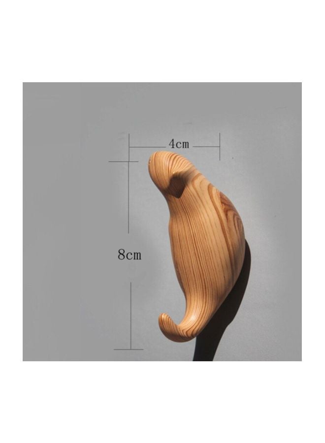 Qiangtie Wooden Wall Hook Brown 4x8cm - Image 2