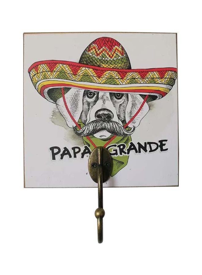 Qiangtie Wooden Papa Grande Wall Hook Multicolour 15x15x1.5cm