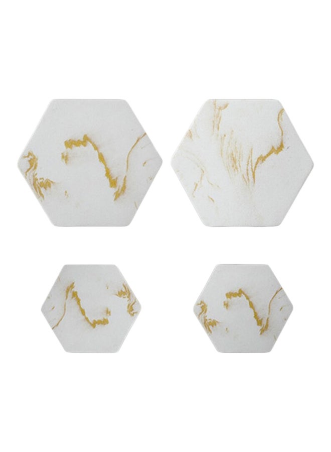 4-Piece Qiangtie Wall Hook Set White/Yellow