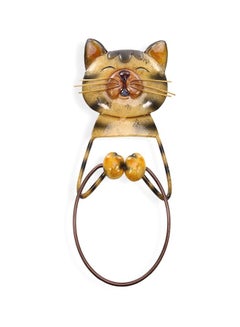 TOOARTS Cat Shaped Towel Ring Beige/Grey/Brown 11.8x5.9inch  - Image 1