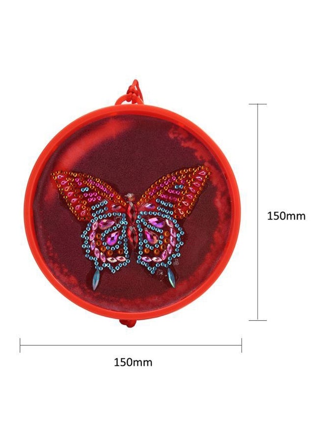 5D Diamond Painting LED Hanging Night Lamp With Tassel Red - Image 3