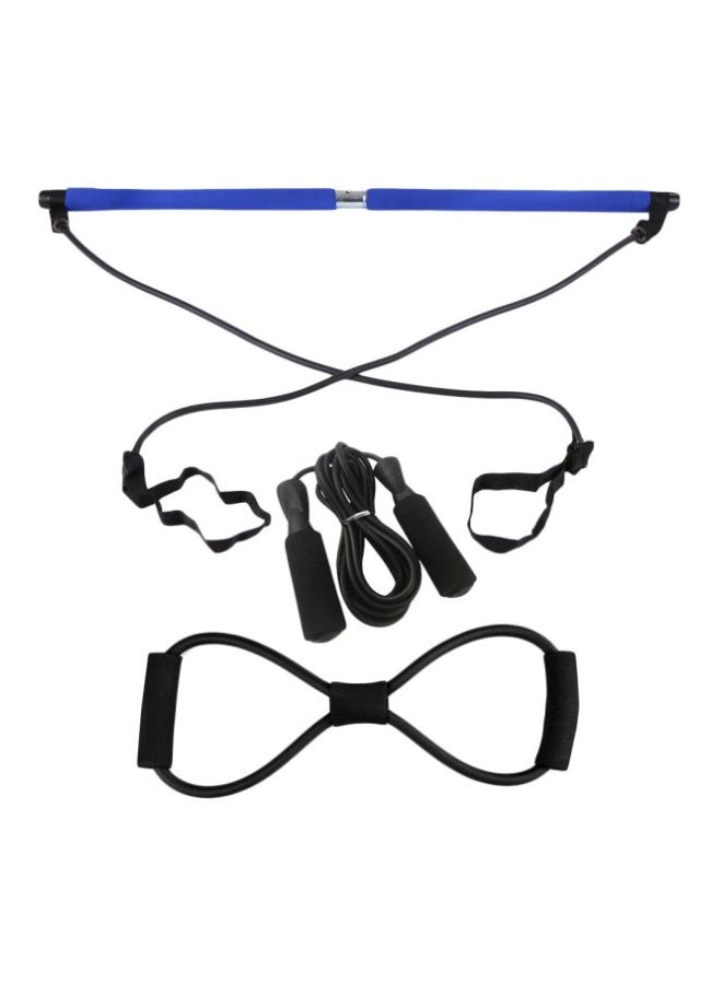 Shaped Resistance Muscle Toning Bar With Resistance Band And Jump Rope 51x6x13.50cm