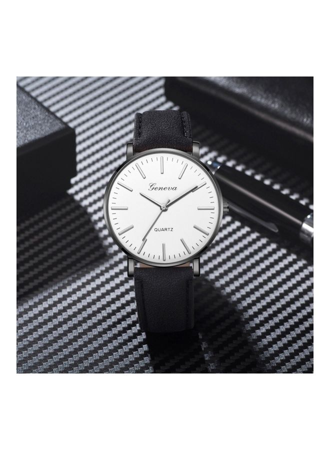 Geneva - Men's Leather Analog Watch NNSB03700946 - Image 1