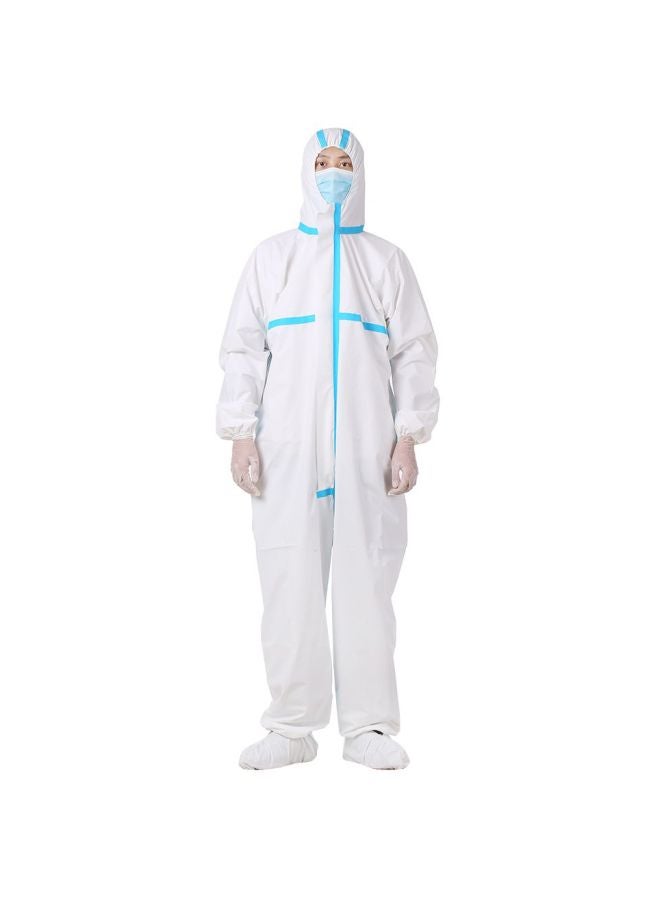 Disposable Anti-Epidemic Coverall White/Blue M - Image 1