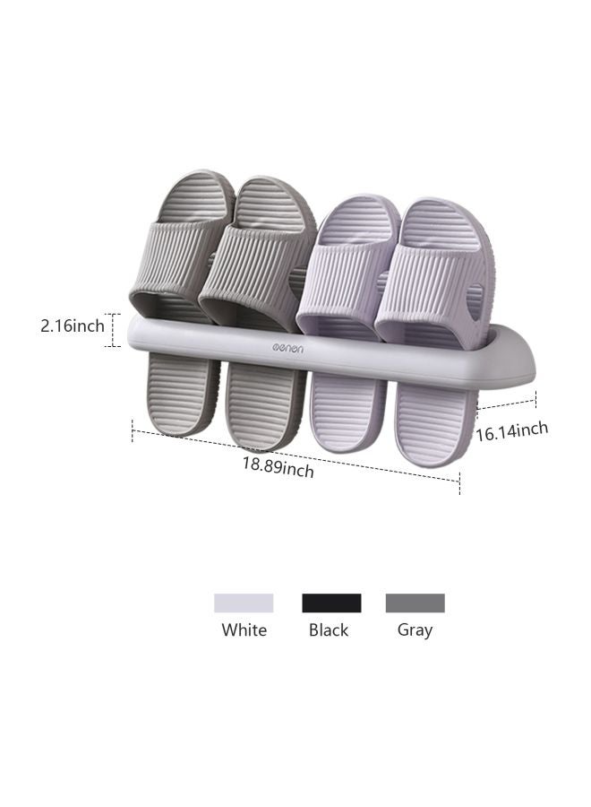 Bathroom Slippers Rack Grey 18.89x2.16x16.14inch - Image 2