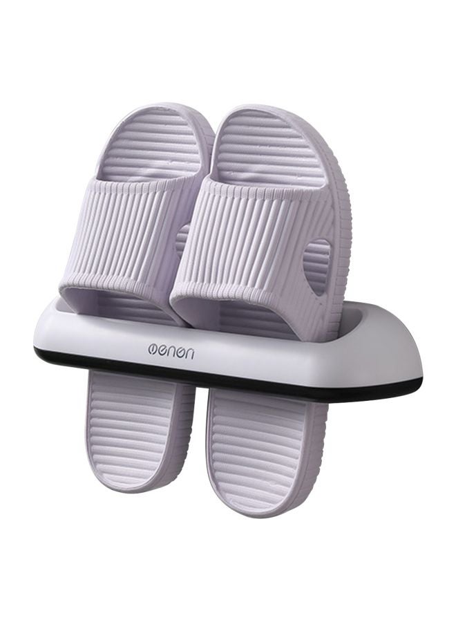 Bathroom Slippers Rack Silver/White 28.5x6x7cm