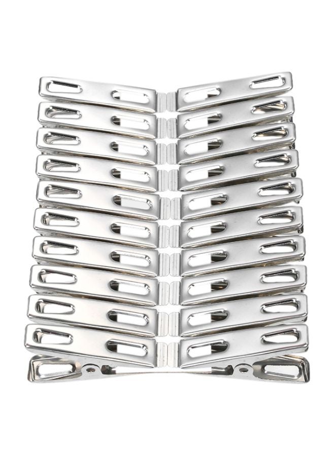 Generic Pack Of 20 Stainless Steel Clothes Clip Silver 4.5cm  - Image 1