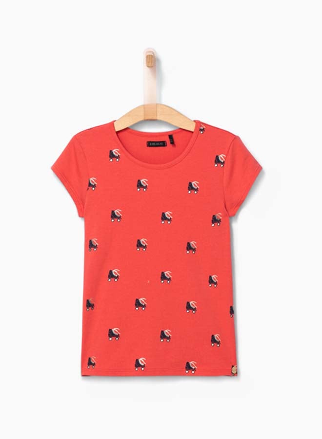 إيكس "تيشيرت بطبعة عبارة "زلاجات" وردي - Image 1