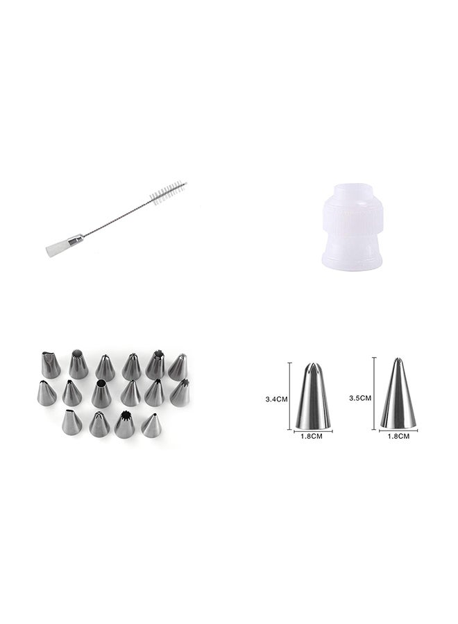 16-Piece Cake Decorating Cones Silver - Image 2