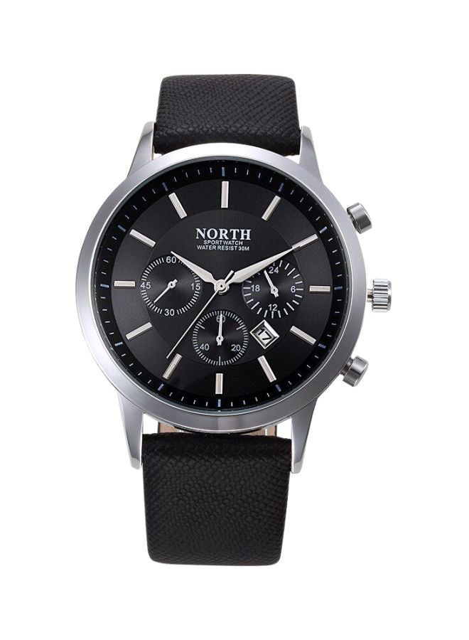 NORTH men Water Resistant Analog Watch 6009 - 43 mm - Black - Image 1