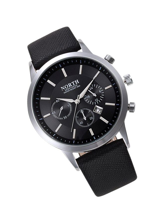 NORTH men Water Resistant Analog Watch 6009 - 43 mm - Black - Image 2