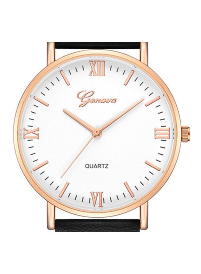 Geneva men Leather Analog Watch NNSB03701441 - 40 mm - Black - Image 2