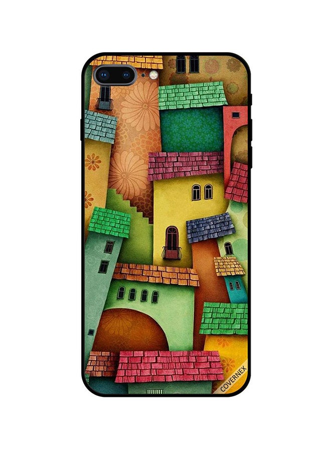 Covernex Apple iPhone 8 Plus Protective Case Cover Printed Featuring Colorful Houses Pattern DESIGN_1044 - Image 1