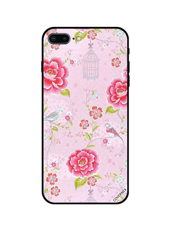 Covernex Apple iPhone 7 Plus Protective Case Cover Printed Featuring Pink Flowers and Birds DESIGN_0256 - Image 1