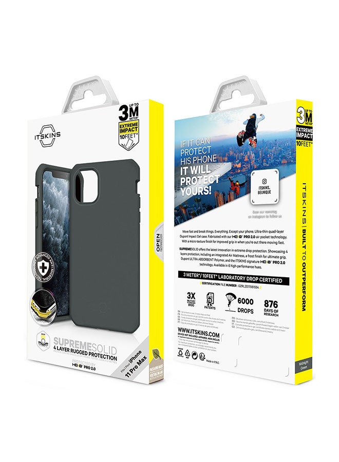 ITskins - Supreme Solid Protective Case Cover For Apple iPhone 11 Pro Max Midnight Green - Image 1