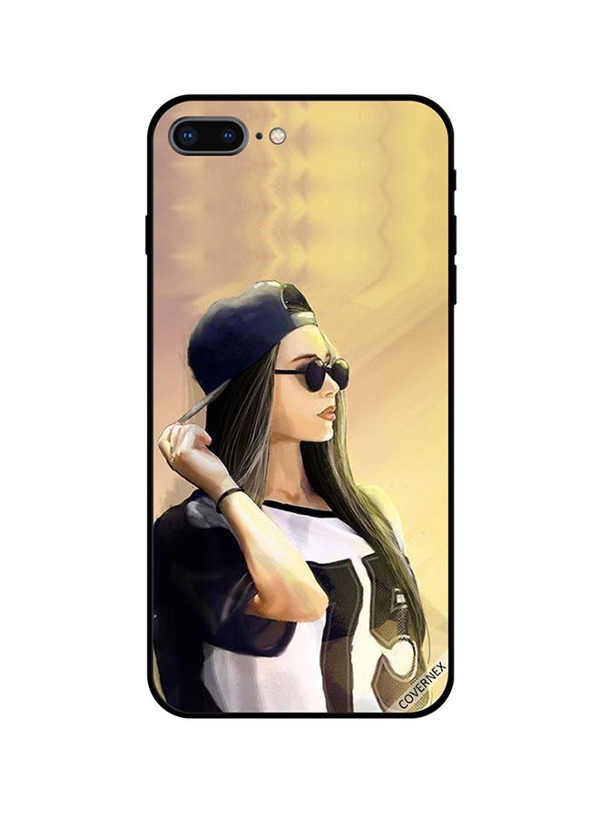 Covernex Apple iPhone 7 Plus Protective Case Cover Printed Featuring Cute Girl Waer Black Glasses DESIGN_0563 - Image 1