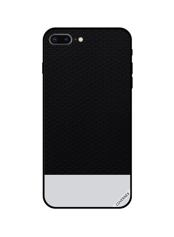 Covernex Apple iPhone 7 Plus Protective Case Cover Printed Featuring Steal & Black Leather Pattern DESIGN_0973 - Image 1