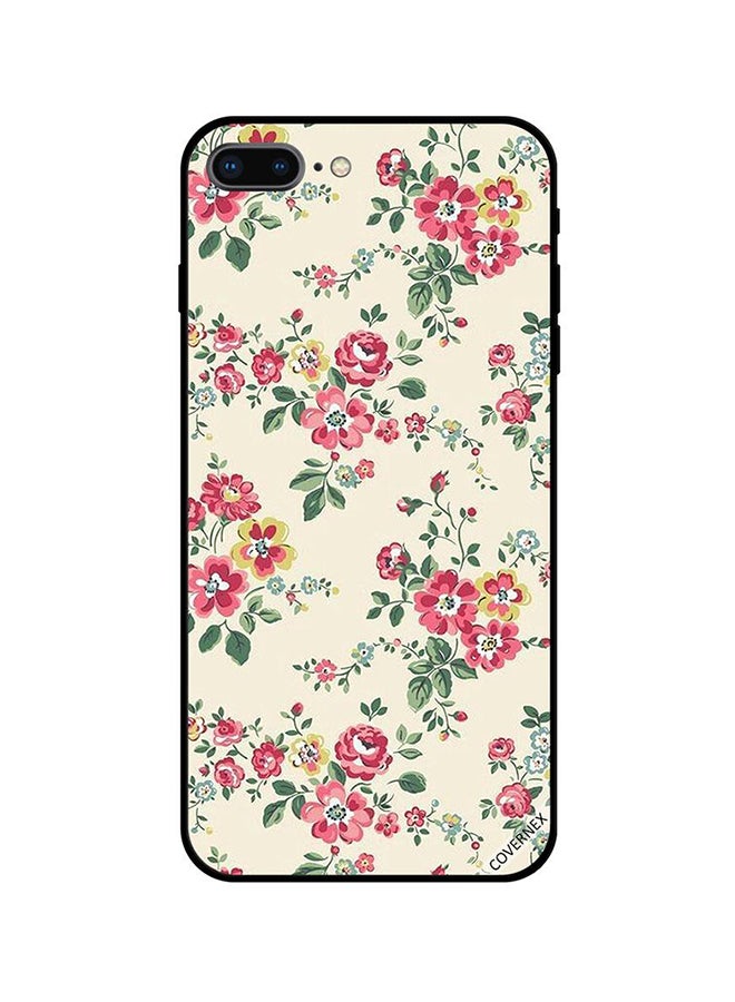 Covernex Apple iPhone 7 Plus Protective Case Cover Printed Featuring Small Flowers With Green Leaves Floral Pattern DESIGN_0293 - Image 1