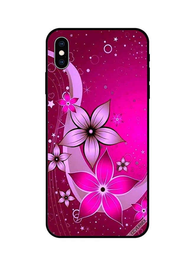 Covernex Apple iPhone X Protective Case Cover Printed Featuring Full Pink Floral Pattern DESIGN_0373 - Image 1