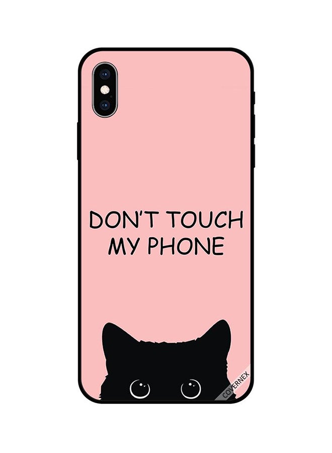 Covernex Apple iPhone XS Protective Case Cover Printed Featuring Don't Touch My Phone Black Cat DESIGN_1535 - Image 1