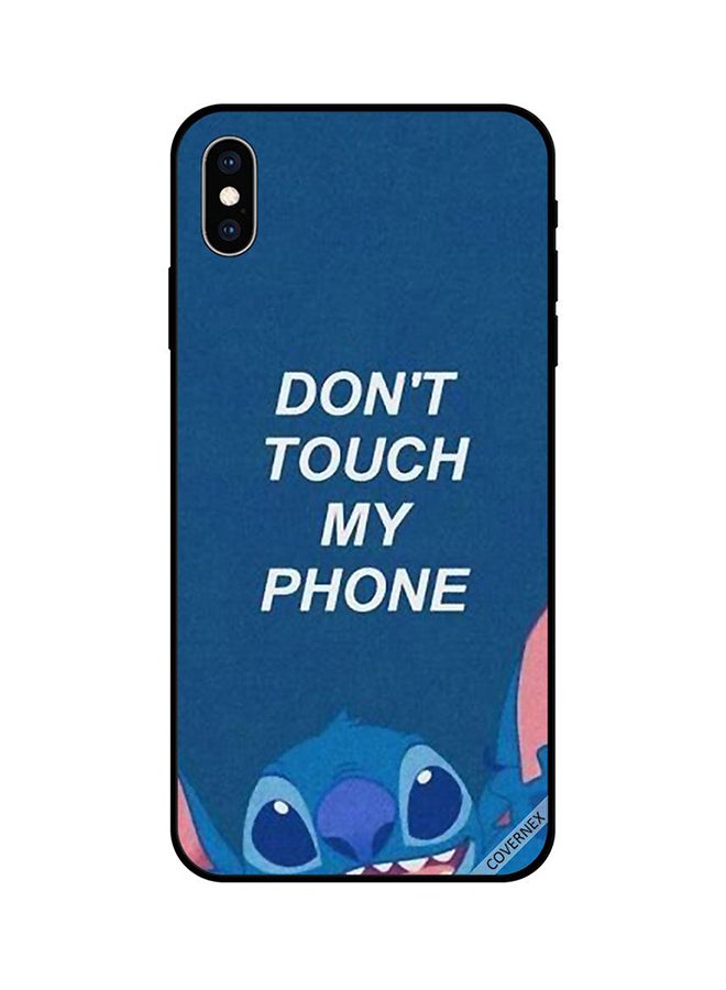 Covernex Apple iPhone X Protective Case Cover Printed Featuring Don't Touch My Phone Blue DESIGN_1536 - Image 1