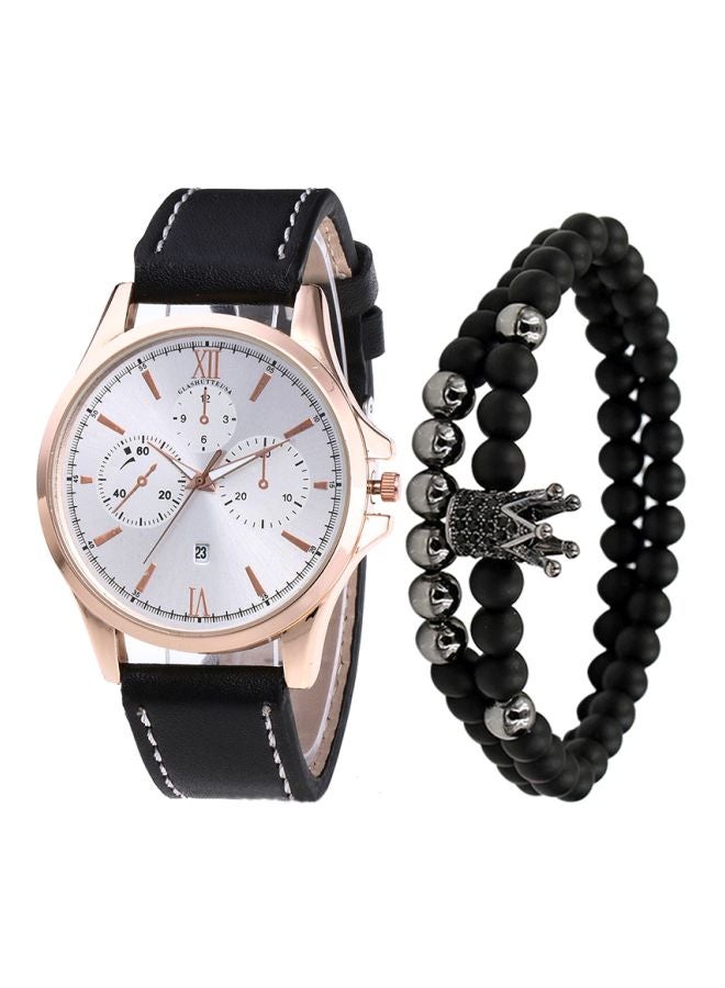 Men's 3-Piece Water Resistant Analog Watch And Bracelet Set NNSB03702679  - Image 1