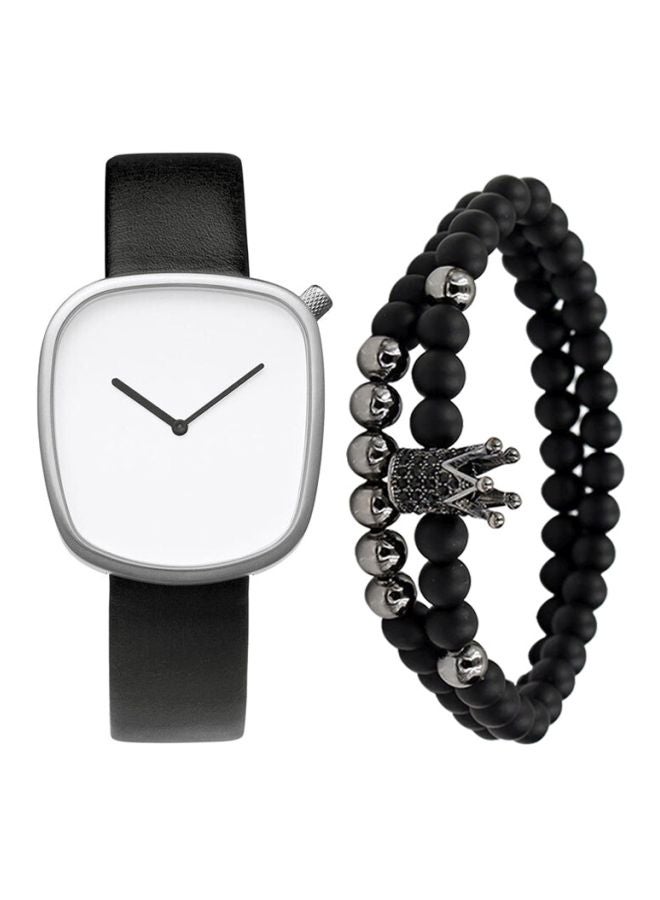Generic - men 3-Piece Table Analog Watch With Bracelet Set NNSB03702690 - Image 1