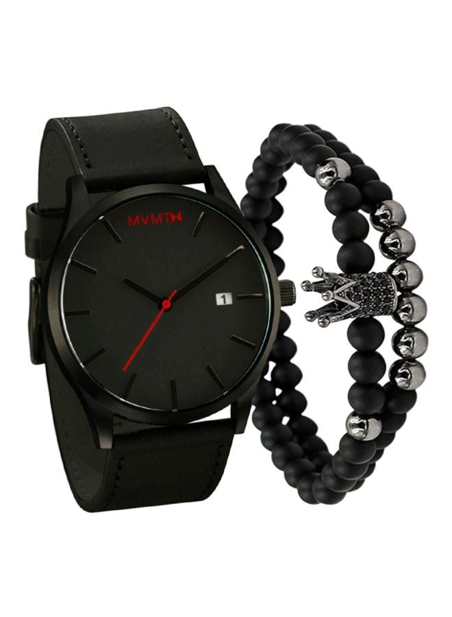 Generic - Men's 3-Piece Analog Quartz Watch And Bracelet Set NNSB03702699 - Image 1