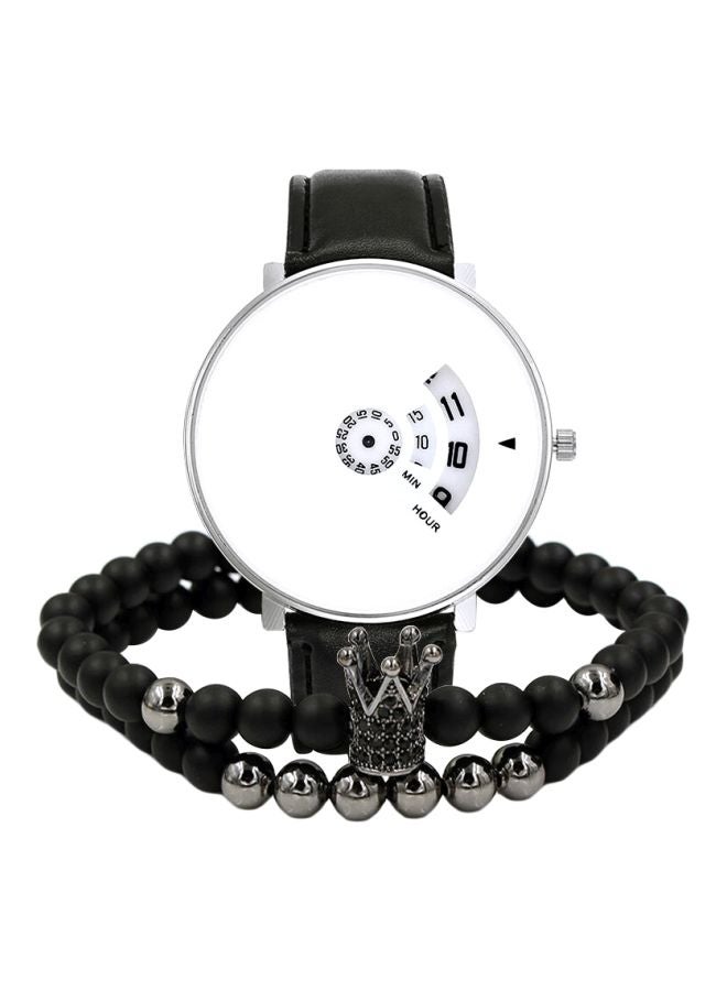 طقم ساعة عقارب وسوار من 3 قطع طراز NNSB03702711 للرجال - Image 1