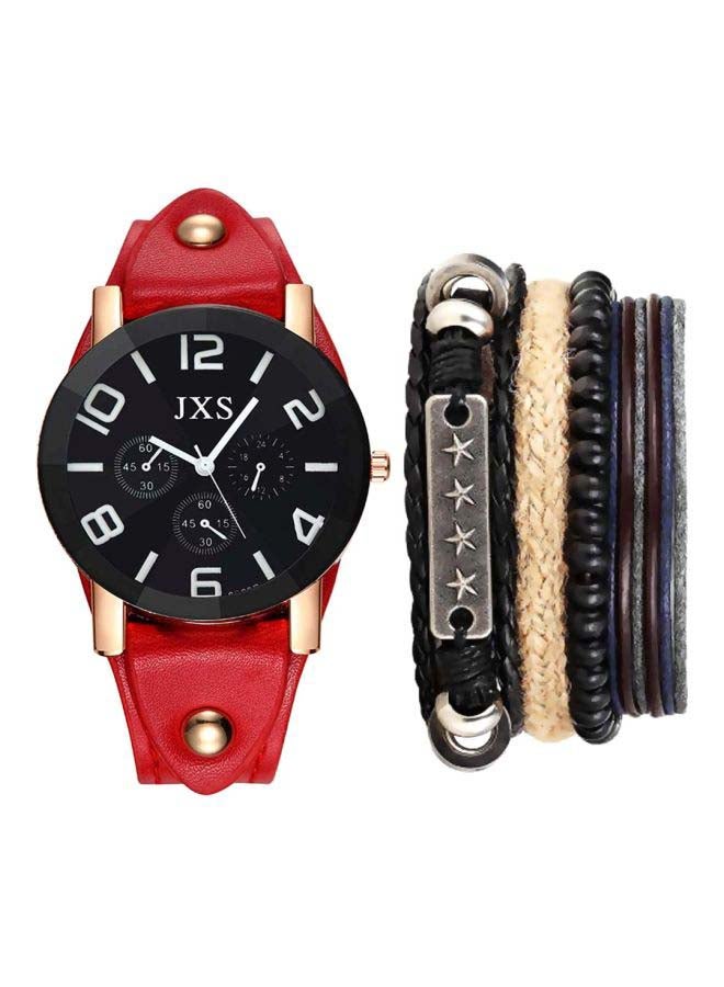 ساعة يد كوارتز بعقارب، يأتي معها سوار طراز NNSB03702775 للرجال - Image 1