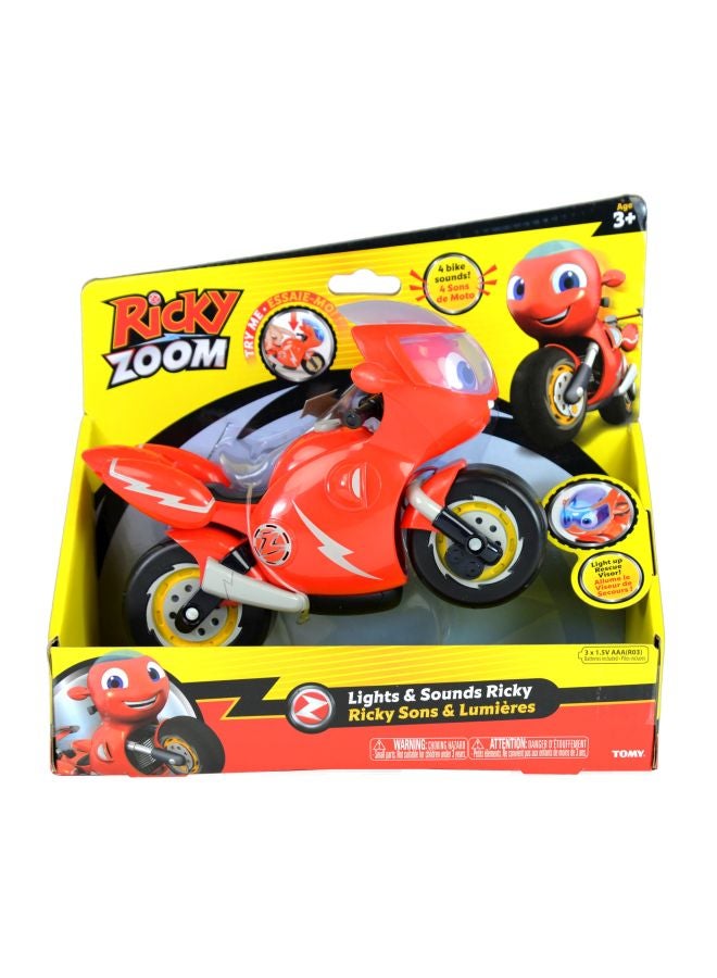 TOMY Ricky Zoom Lights And Sounds Toy Motorcycle Red 7inch - Image 2