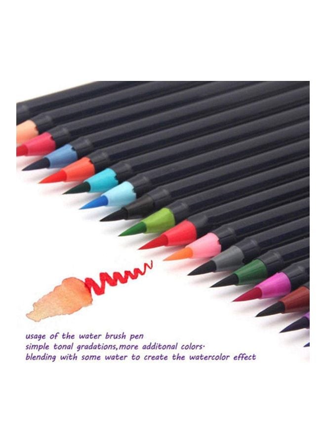 مس تيارا مجموعة أقلام فرشاة تلوين مائية من 20 قطعة طراز MTAD004 متعدد الألوان - Image 4
