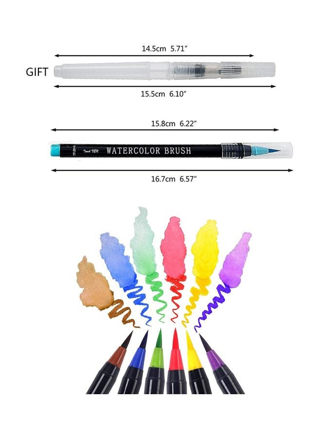 مس تيارا مجموعة أقلام فرشاة تلوين مائية من 20 قطعة طراز MTAD004 متعدد الألوان - Image 5