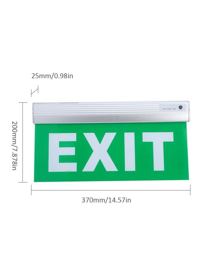 Generic - Exit Sign LED Emergency Light Green/Silver 370x200x25mm - Image 1