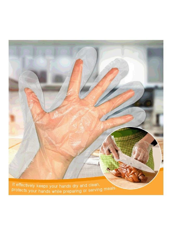 200-Piece Disposable PE Gloves Clear 25.4x2.5x13.4cm - Image 3