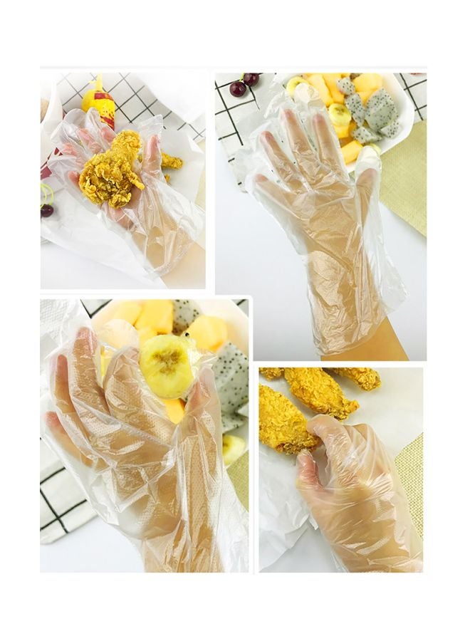 100-Piece Disposable PE Gloves Clear 24.5x1.5x13.4cm - Image 3