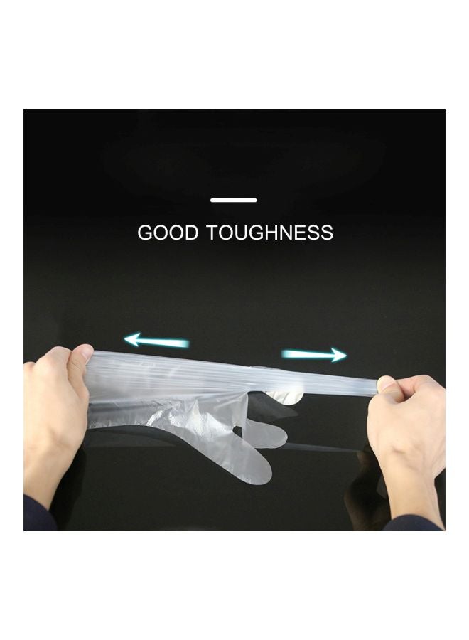 100-Piece Disposable PE Gloves Clear 24.5x1.5x13.4cm - Image 4