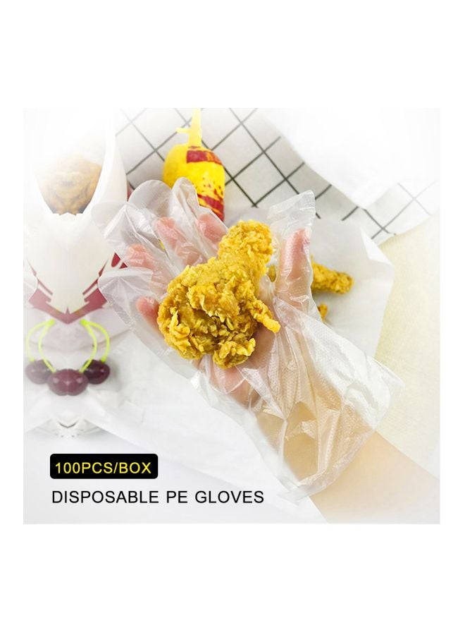 100-Piece Disposable PE Gloves Clear 24.5x1.5x13.4cm - Image 5