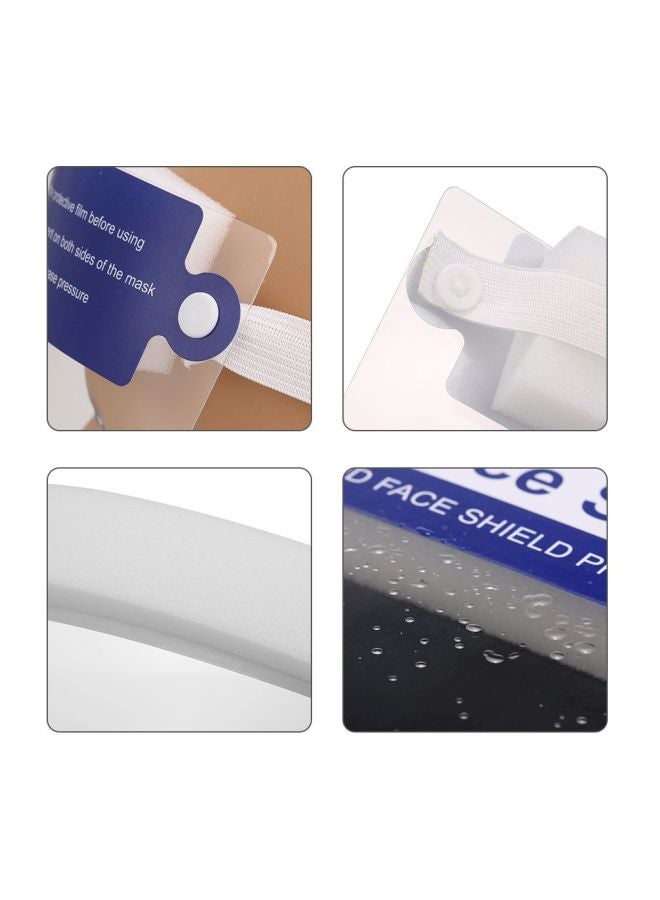 10-Piece Protective Anti-Fog Face Shield Clear/White/Blue 35x6x25cm  - Image 4