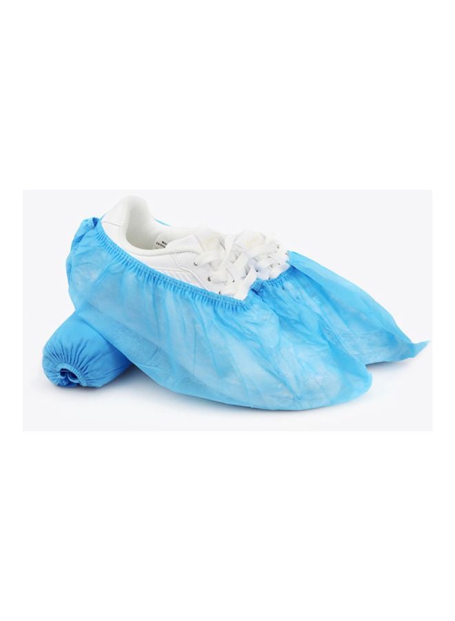 100-Piece Disposable Shoes Cover Set Blue 28x5x28cm - Image 5