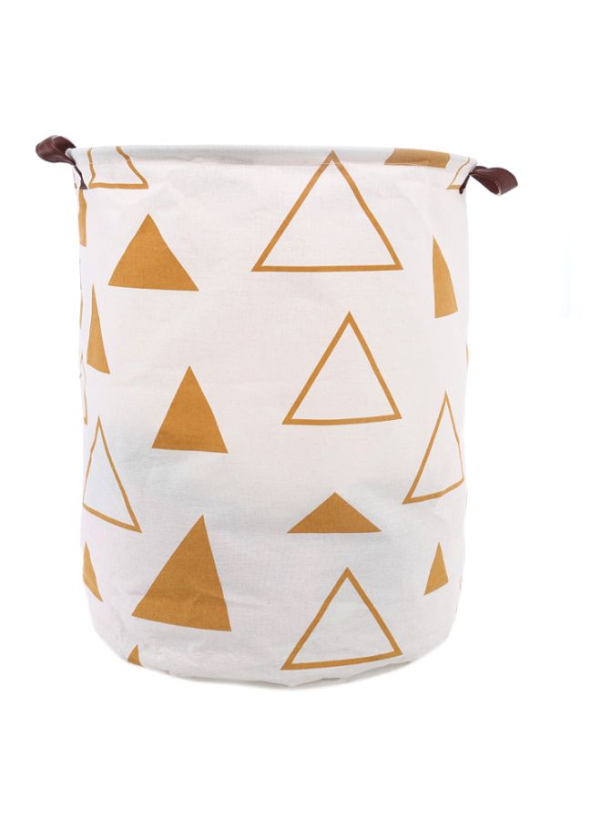 MissTiara Triangle Printed Rounded Storage Basket White/Orange 40x50cm  - Image 1