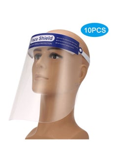Generic 10-Piece Protective Anti-Fog Face Shield Clear/White/Blue 35x6x25cm  - Image 2