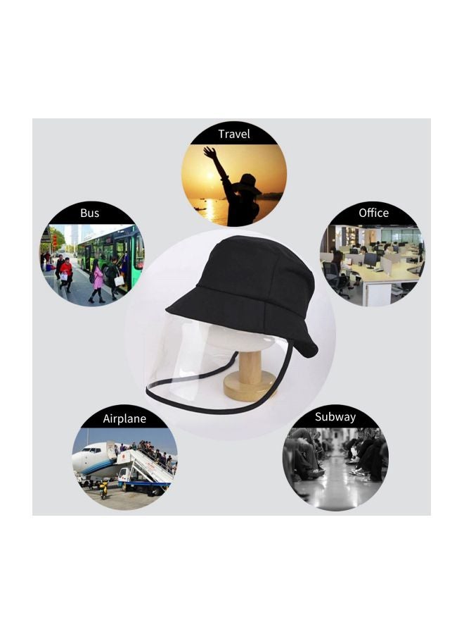 Adjustable Protective Face Shield Hat Visor Clear/Black 35x2x25cm  - Image 5
