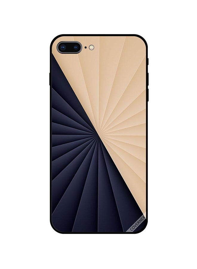 Covernex Apple iPhone 7 Plus Protective Case Cover Printed Featuring Cream & Black Rotations Pattern DESIGN_1510 - Image 1