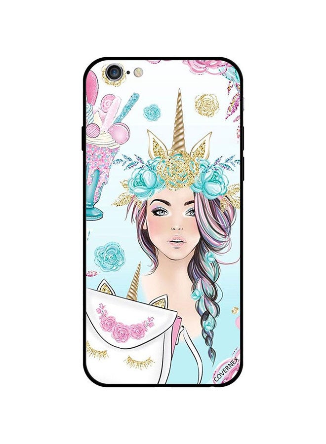 كوفرنيكس غطاء حماية واق لهاتف أبل آيفون 6s بلس فتاة وحقيبة بتصميم يونيكورن