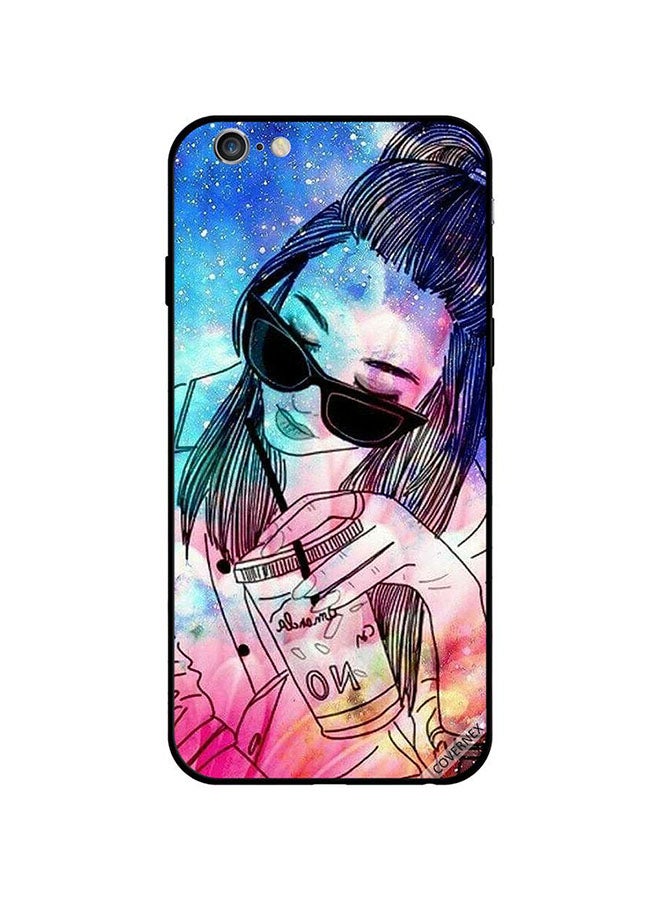 Covernex Apple iPhone 6 Plus Protective Case Cover Printed Featuring Doodle Girl Waer Black Glass DESIGN_0582 - Image 1