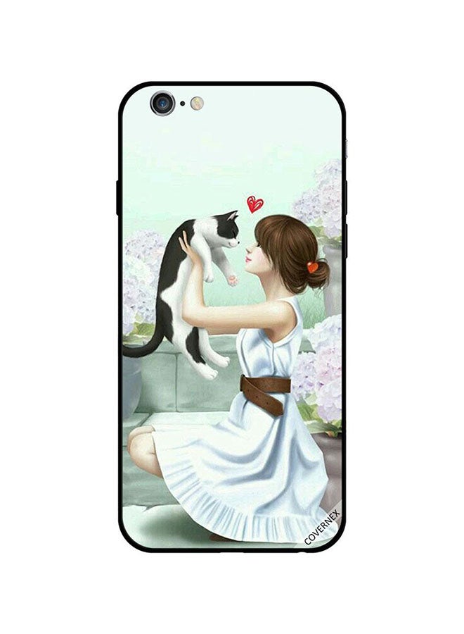 Covernex Apple iPhone 6s Protective Case Cover Printed Featuring Lovely Girl Loving Her Kitten DESIGN_0451 - Image 1