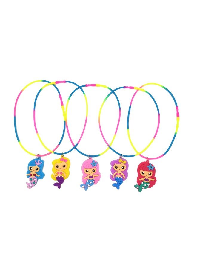 MissTiara 5-Piece Cartoon Design Silicone Wristband Ring Set 15x17x2cm  - Image 1